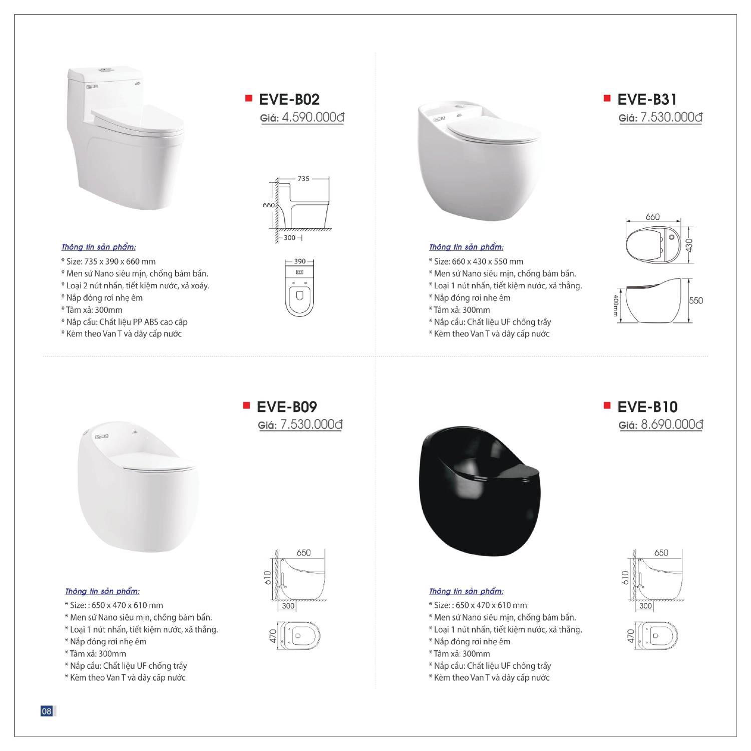 Thiết bị vệ sinh EVEREST Catalogue và Bảng giá mới nhất 2025 /Page 8